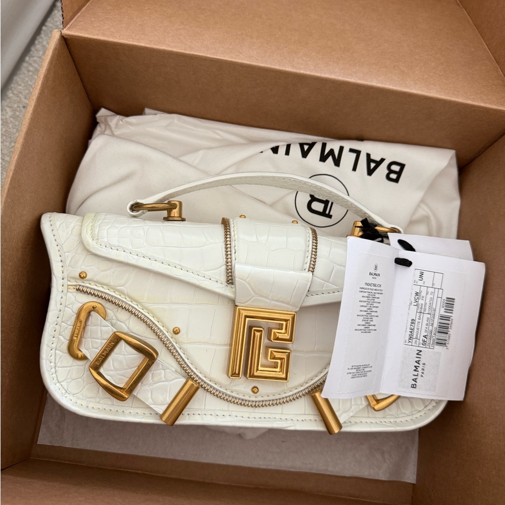 Balmain White and Gold Women's Bag
